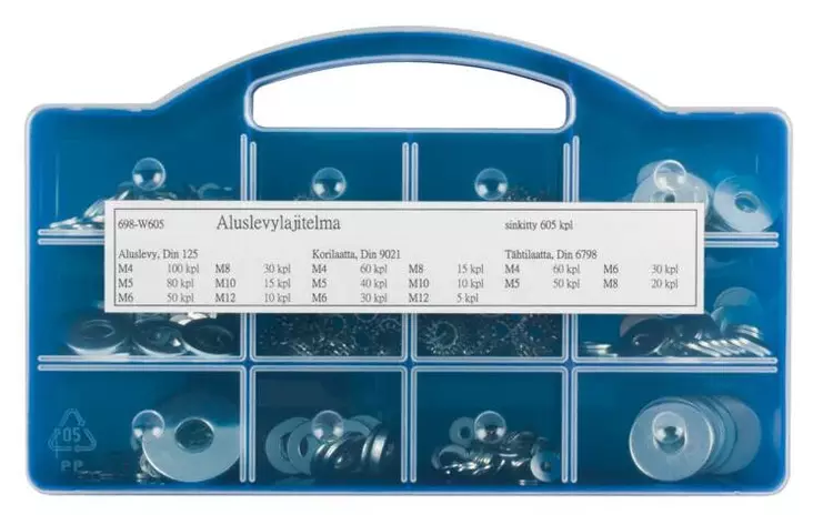 Aluslevylajitelma Sinkitty 605kpl - Aluslevyt ja korilaatat - 0019858 - 1