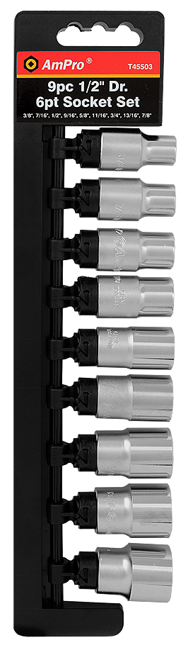 Amrox tuumahylsysarja 1/2" 9-os. - Hylsy- ja työkalusarjat - 0005578 - 1