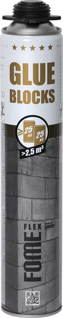Fome Flex Glue Blocks PU kiviliima, pistooli 750ml - Liimamassat ja tiivistysmassat - 0018458 - 1