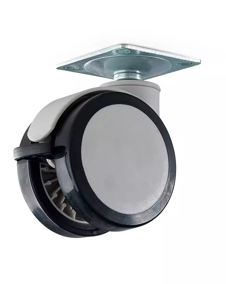 Habo kaksoispyörä jr/levy 75mm harmaa - Kalustepyörät - 0008378 - 2