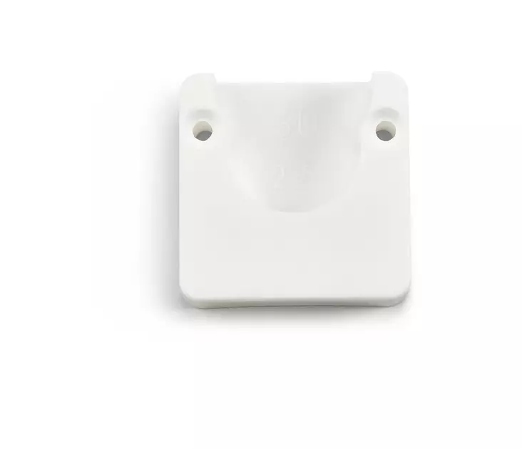 Habo Putkenkannatin valk. muovi, seinäk. 25/30mm 2kpl - Hyllykiskot ja kannakkeet - 0017228 - 1