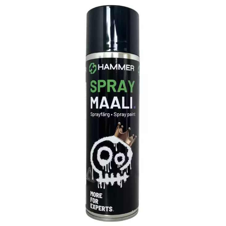 HS Hammer Spraymaali musta puolikiiltävä 500ml - Spraymaalit - 0019728 - 1