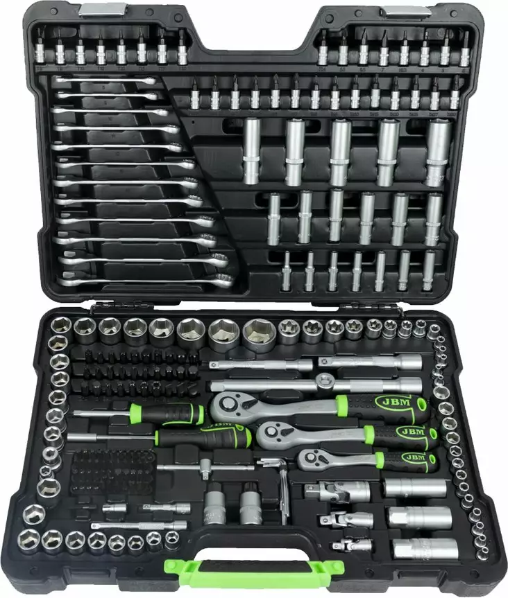 JBM Hylsysarja / Työkalusarja 1/4", 3/8" ja 1/2" 216-os. - Hylsy- ja työkalusarjat - 0020058 - 1