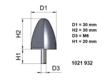 Kartiopuskin 653 30/30mm M6 2kpl - Kumieristimet - 0012718 - 1