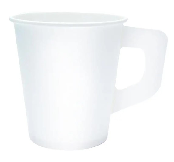 Kartonkikahvikuppi 175ml, korvalla 50kpl, valkoinen - Kertakäyttöastiat - 0012338 - 1