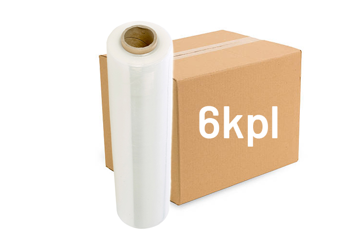 Kiristekalvo 450mm / 300m kirkas LAATIKKO (6kpl) - Pakkauslaitteet ja tarvikkeet - 0014828 - 1