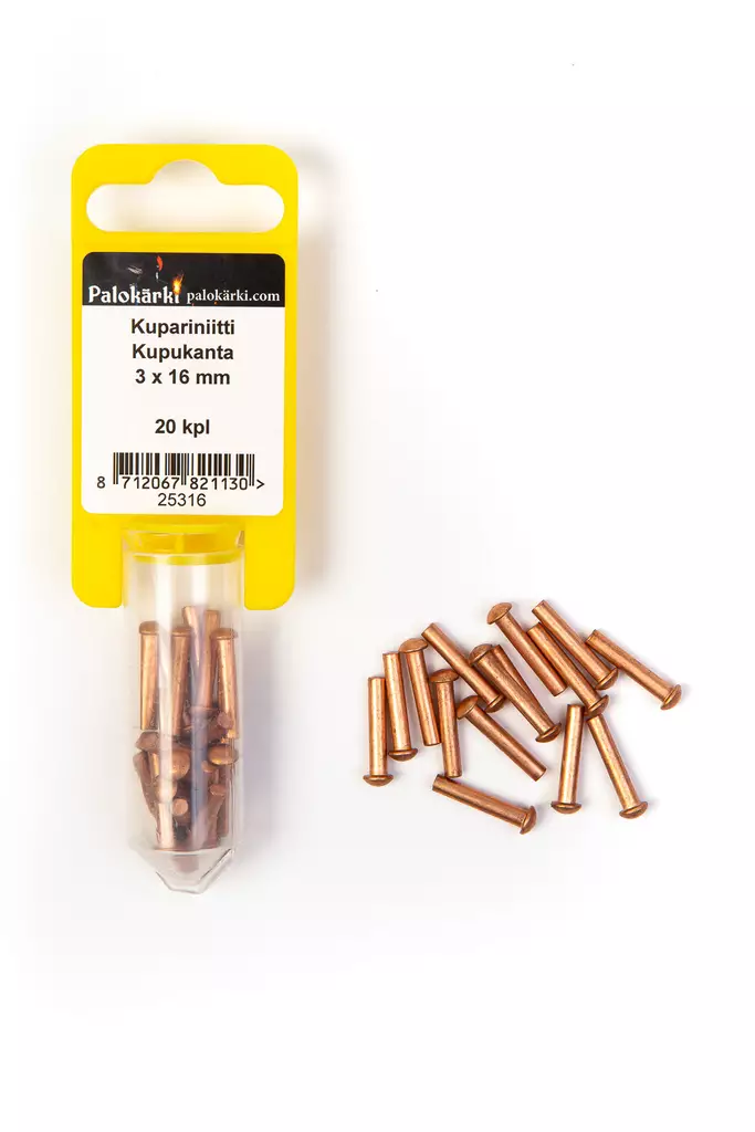 Kupariniitti Kupukanta 3 x 16 mm 20 kpl - Vetoniitit ja niittimutterit - 0001618 - 2
