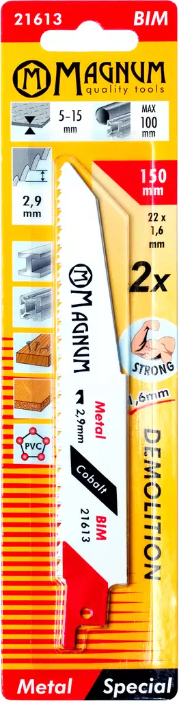 Magnum Puukkosahanterä metalli 2kpl BIM 2,9/150mm - Puukkosahanterät metalli - 0001168 - 1