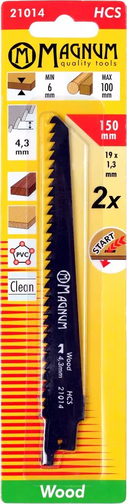 Magnum Puukkosahanterä puu 2kpl HCS 4,3/150mm - Puukkosahanterät puu - 0001158 - 1