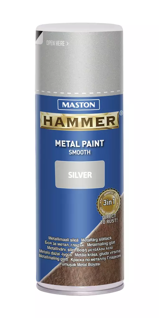 Maston spraymaali Hammer sileä hopea 400ml - Spraymaalit - 0000248 - 1