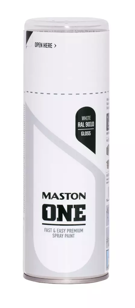 Maston spraymaali ONE - Kiiltävä valkoinen RAL9010 400ml - Spraymaalit - 0000128 - 1