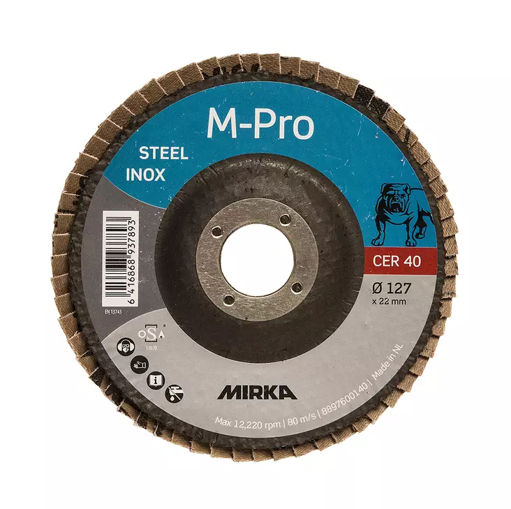Mirka M-Pro Lamellilaikka 127x22mm Inox CER P40 - Liuskahiomalaikat, lamellilaikat - 0006988 - 1