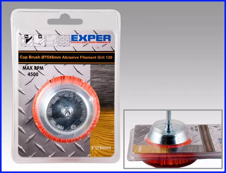 Nailon Kuppiharja 50x6mm P120 - Koneteräsharjat - 0003718 - 1