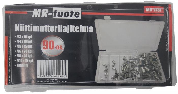 Niittimutterilajitelma 90-os. M3-M10 ALU - Vetoniitit ja niittimutterit - 0006498 - 1