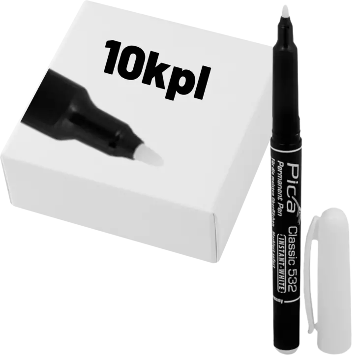 Pica Merkintätussi valkoinen ohut 1-2mm 10kpl - Merkkauskynät ja tussit - 0022358 - 1