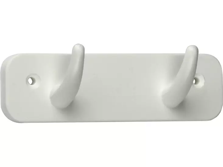 Pisla norsunaulakko 121mm 2-koukkuinen valkoinen - Ruuvattavat naulakot - 0002008 - 1