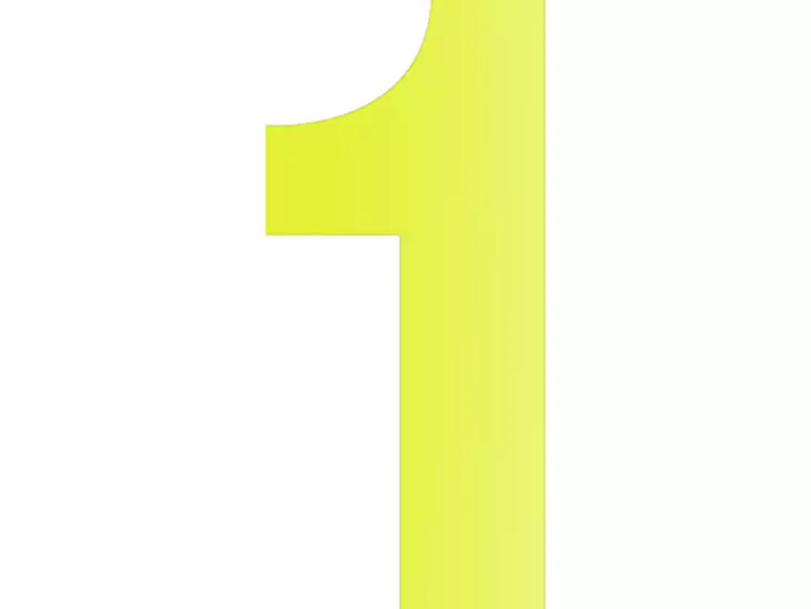 Pisla numerotarra 1 heijastava keltainen 8cm - Talonumerot - 0002518 - 1