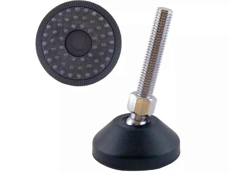 Pisla säätöjalka kumipohja M8x30mm 2kpl teräs/musta - Kalustejalat - 0002168 - 1