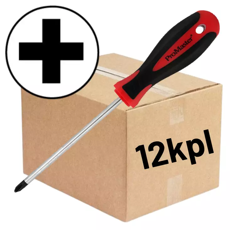 ProMaster Ruuvimeisseli PH2 6x125mm 12kpl (LTK) - Uraruuvimeisselit, tasapää - 0022258 - 1
