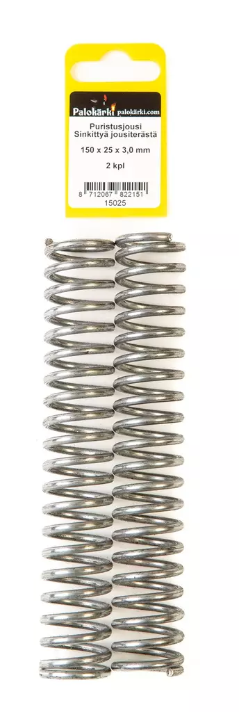 Puristusjousi Sinkittyä jousiterästä 150x25x3,0mm 2kpl - Jouset - 0021518 - 1
