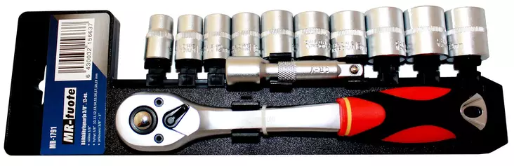 Räikkähylsysarja 3/8", 12-os. - Hylsy- ja työkalusarjat - 0006668 - 1