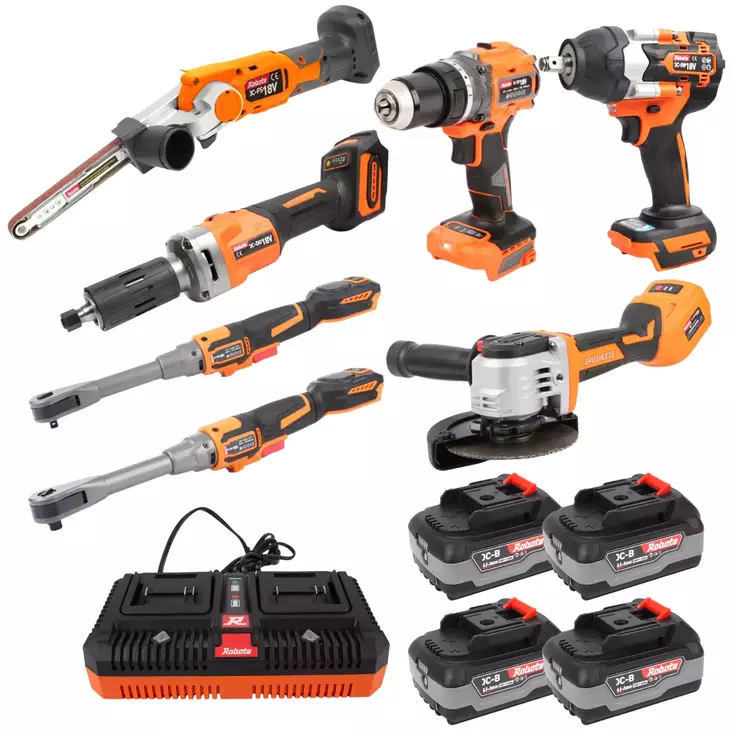 Robota Akkukonesarja korjaamo 7-runkoa + akut ja laturi - Akkukonepaketit - 0021558 - 1