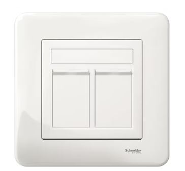 Schneider Exxact datapistorasia 2xRJ45 valk - Uppo-asennus rasiat ja kytkimet - 0009948 - 1