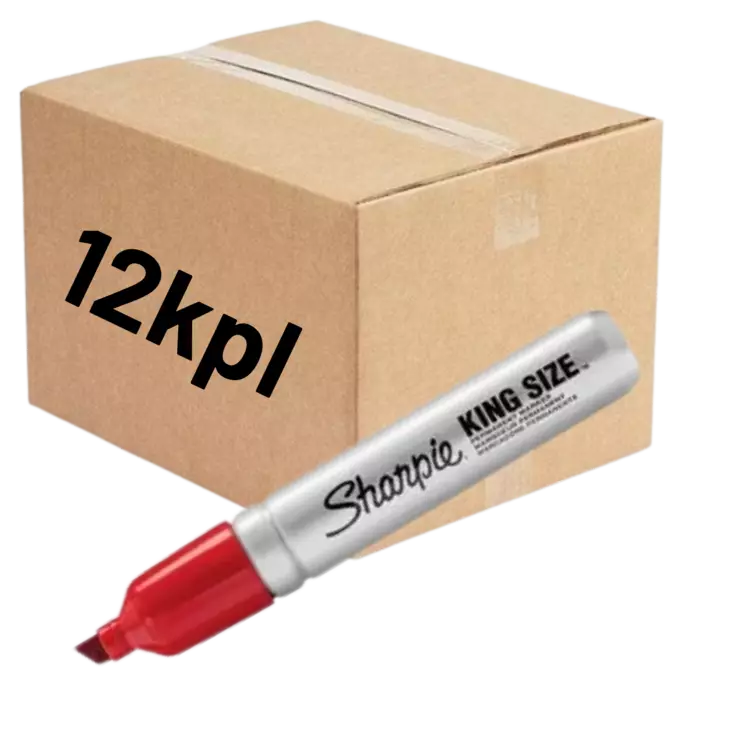Sharpie King Size merkkauskynä, punainen 12kpl - Merkkauskynät ja tussit - 0022488 - 1