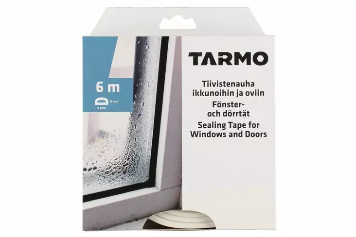 Tarmo Ikkunatiiviste D-profiili valkoinen 6m - Ikkuna- ja ovitiivisteet - 0017258 - 1