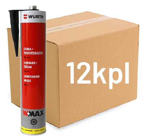 Wurth liima- ja tiivistemassa W+max musta 310ml LAATIKKO (12kpl) - Liimamassat ja tiivistysmassat - 0014838 - 1