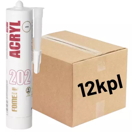 Akryylimassa valkoinen 310ml LAATIKKO (12kpl) - Silikonit ja akryylimassat - 0022059 - 1