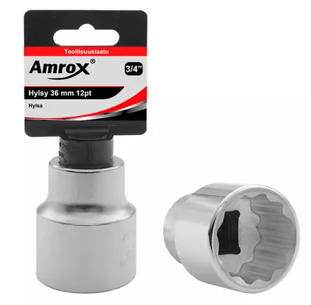 Amrox hylsy 12PT 3/4" 34mm - Hylsyt - 0005409 - 1