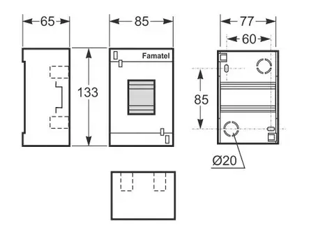 Famatel moduulikotelo 4 IP40 - Sulakkeet ja vikavirtasuojat - 0010159 - 2
