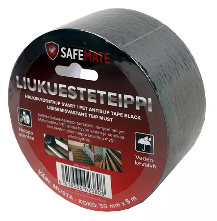 SafeMate Liukuesteteippi 50mmx5m musta ulkokäyttöön - Liukuesteteipit - 0017599 - 1