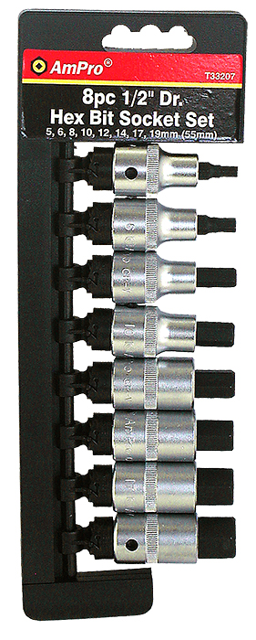 Amrox kuusiokärkihylsysarja 1/2" 8-os. - Hylsy- ja työkalusarjat - 0005569 - 1