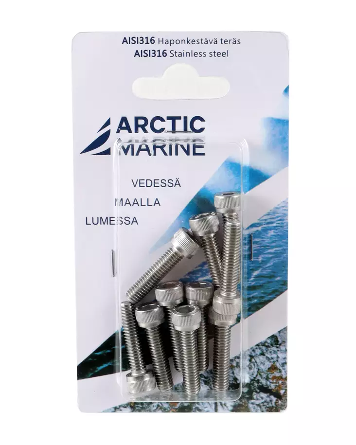 Arctic Marine Kuusiokoloruuvi M6x25mm, 10kpl - RST pultit ja mutterit - 0004409 - 1