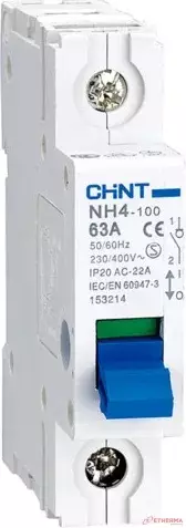 Chint pääkytkin 63A 1P - Sulakkeet ja vikavirtasuojat - 0019629 - 1