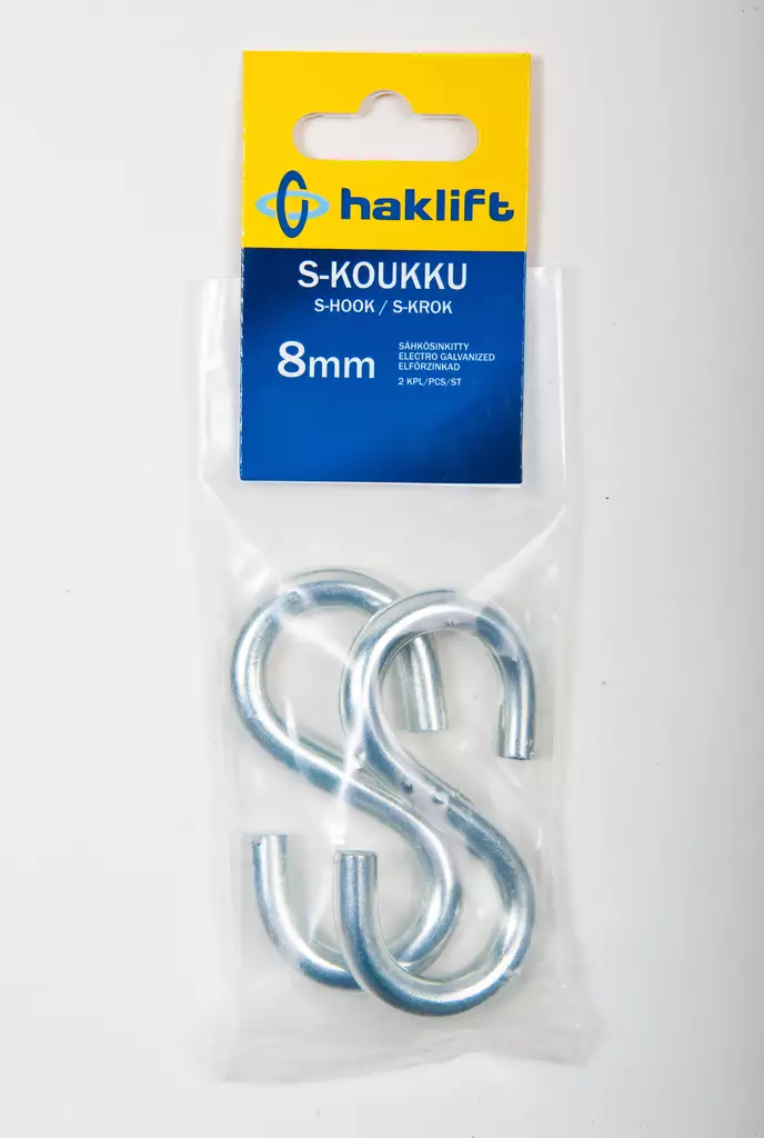 Haklift s-koukku 8mm 2kpl - Katto- ja kulmakoukut - 0003369 - 1