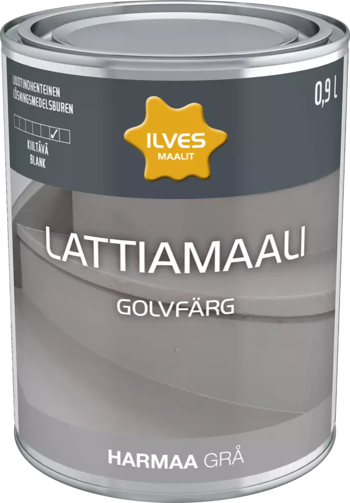 Ilves Lattiamaali L harmaa 0,9L - Sisämaalit - 0007249 - 1