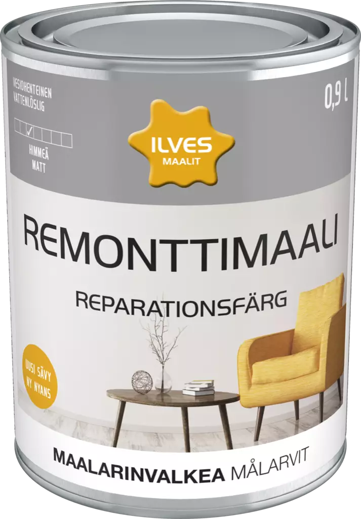 Ilves Remonttimaali maalarinvalkea 0,9L - Sisämaalit - 0007299 - 1