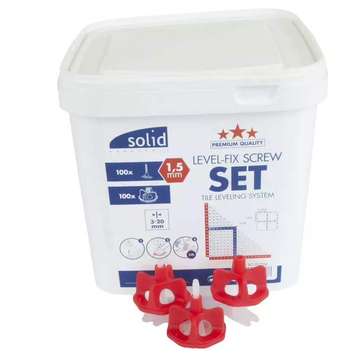 Laattojen tasausjärjestelmä pyöritettävä 2mm 100kpl - Muuraus- ja laatoitustyökalut - 0003049 - 1