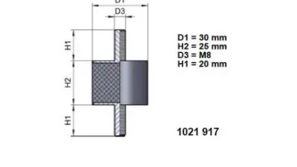 Lieriöeristin pulteilla 529N 30x25mm M8 neopreeni 2kpl - Kumieristimet - 0012709 - 1