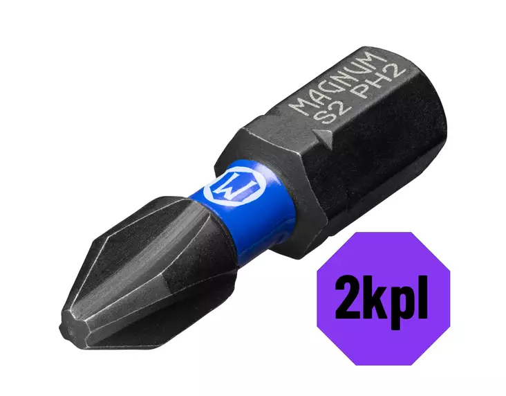 Magnum Kärki Impact 2kpl Ph2 25mm - Ruuvauskärjet - 0016449 - 1