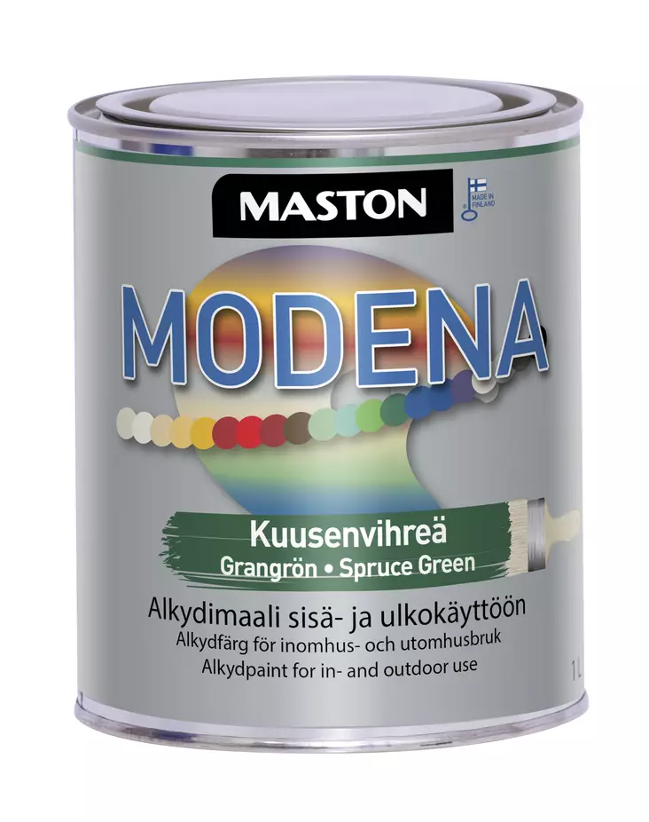 Maston maali Modena kuusenvihreä 1l - Metalli- ja ruosteenestomaalit - 0000229 - 1