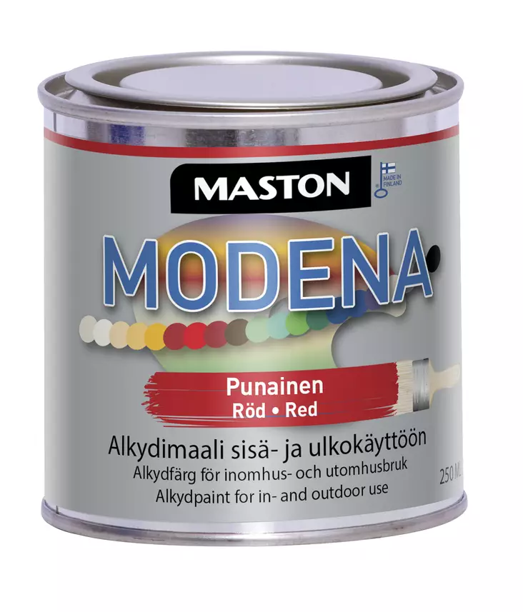 Maston maali Modena punainen 250ml - Metalli- ja ruosteenestomaalit - 0000219 - 1