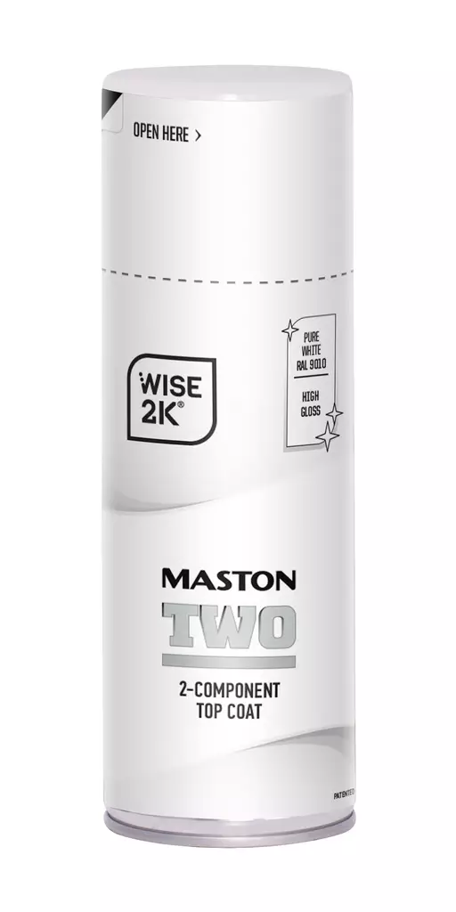 Maston spraymaali 2K Two Puhtaanvalkoinen RAL9010 400ml - Spraymaalit - 0000109 - 1