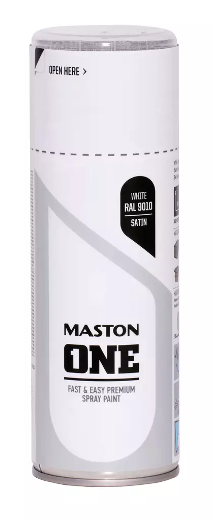 Maston spraymaali ONE - Satiini valkoinen RAL9010 400ml - Spraymaalit - 0000129 - 1