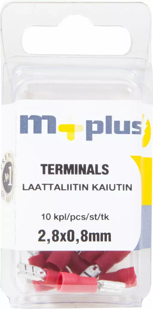 M+ laattaliitin 2,8x0,8mm naaras punainen 10kpl - Johdot ja asennustarvikkeet - 0008269 - 1