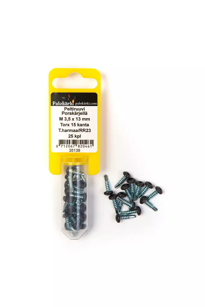 Peltiruuvi 3,5x13mm T15 tumman harmaa RR23 25kpl - Poraruuvit - 0001669 - 2