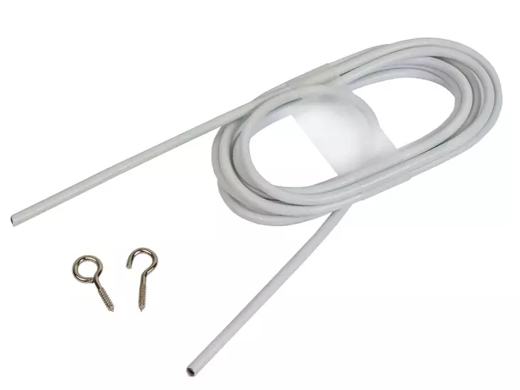 Pisla verhojousi 2m + 4 koukkua ja silmukkaa valkoinen - Kaihtimet ja kaihdintarvikkeet - 0001739 - 1